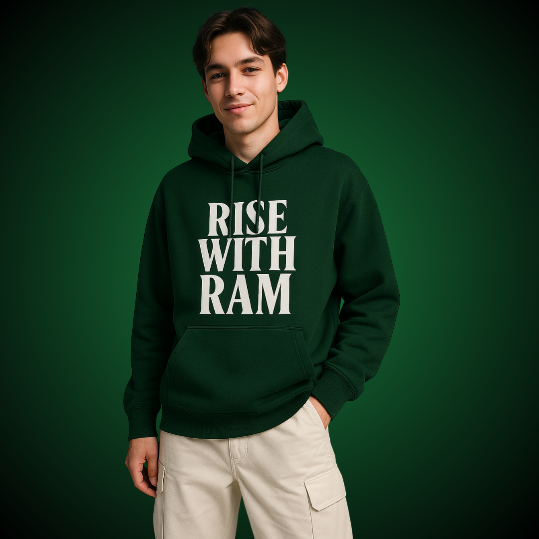 rise with ram. hoodie