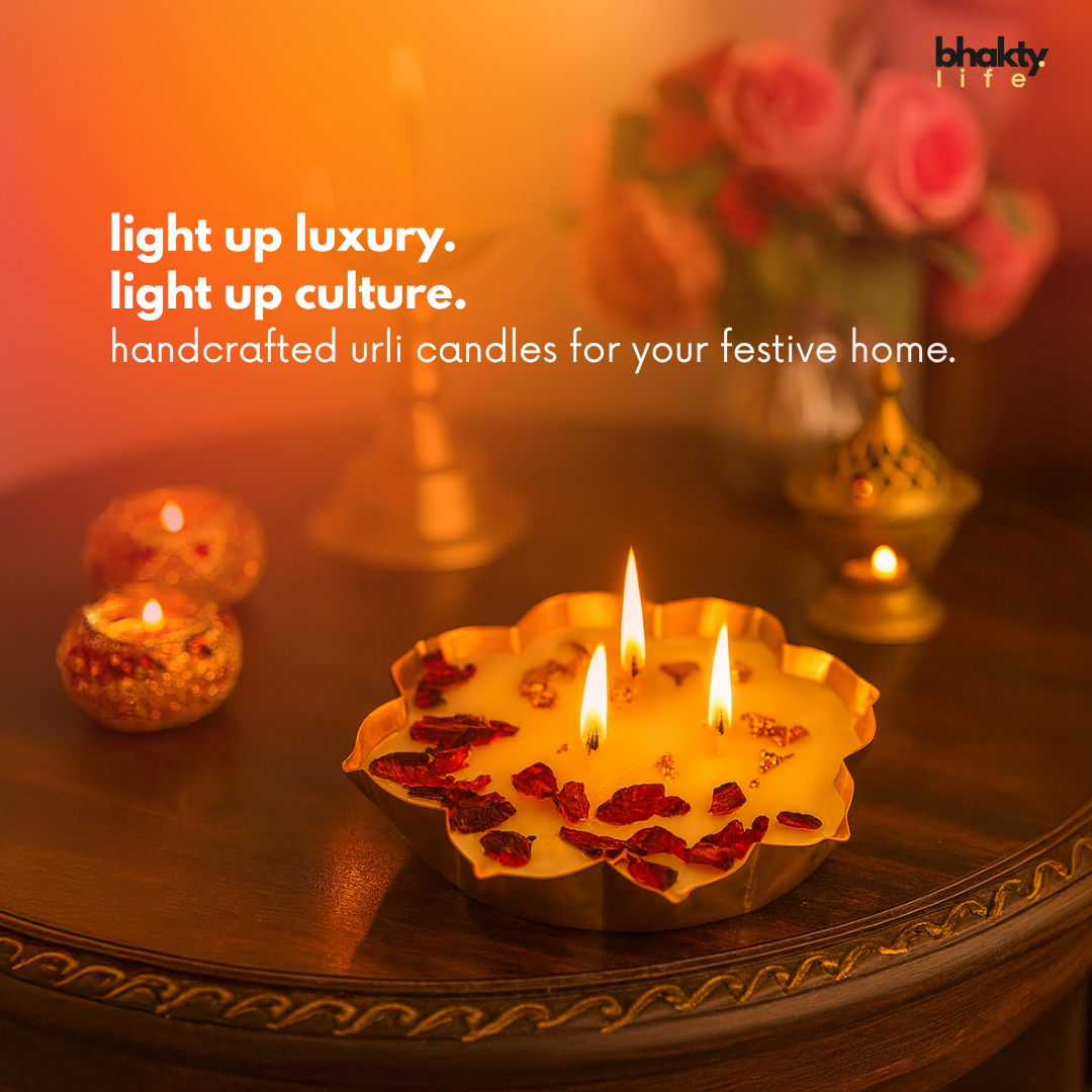 Rose Petal Urli Candle – Handcrafted Floral Scented Candle for Devotional Offering (Temple Glow)