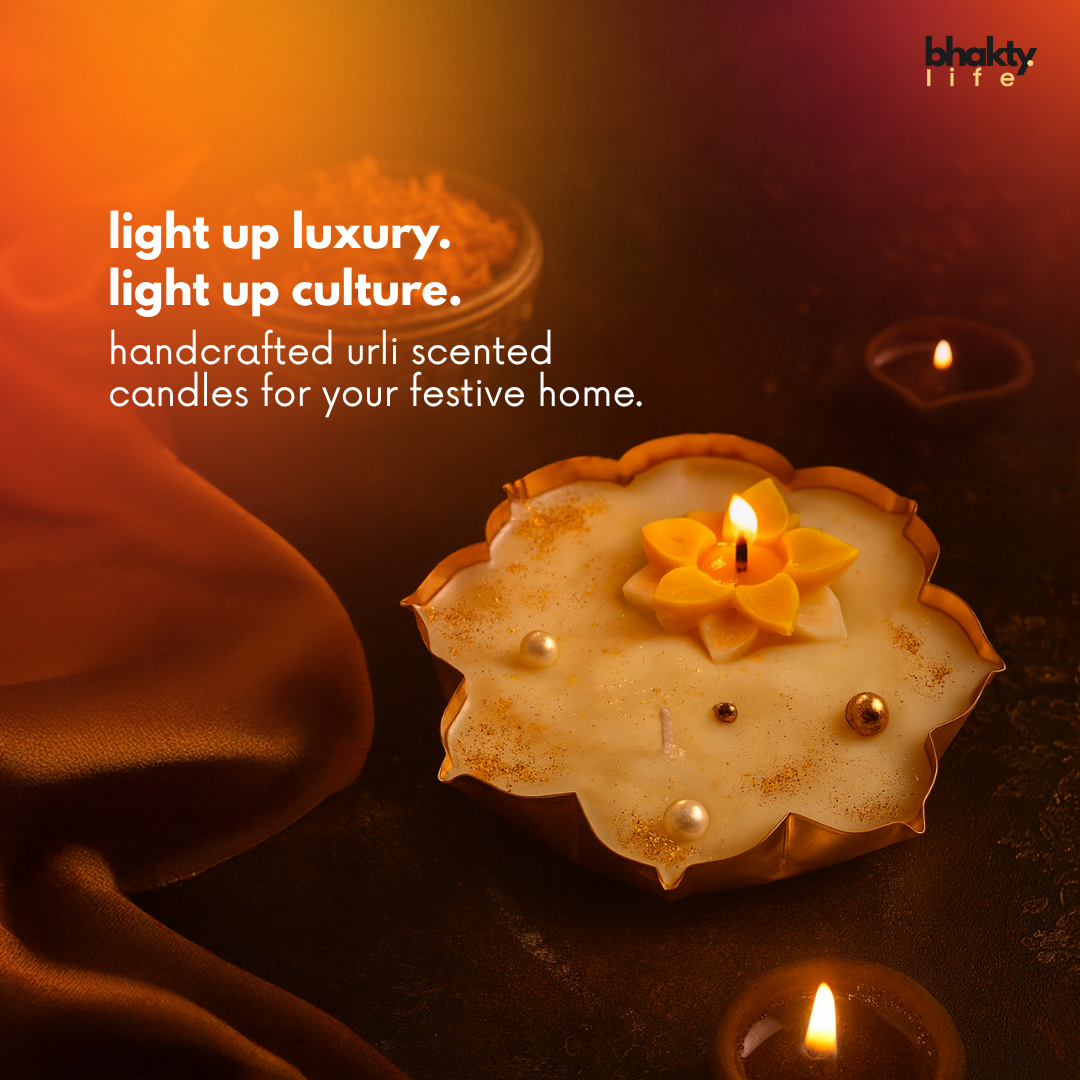 Bhakti Bloom Flower Urli Candle – Devotional Scented Candle for Home & Festive Gifting