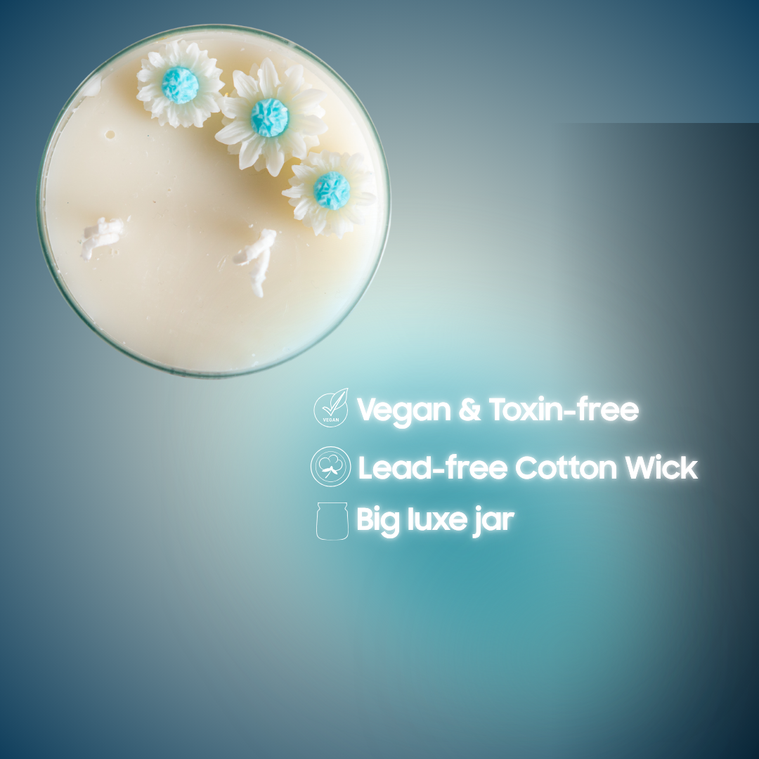 Luxury Glass Jar Scented Candle (Yamuna Phool)