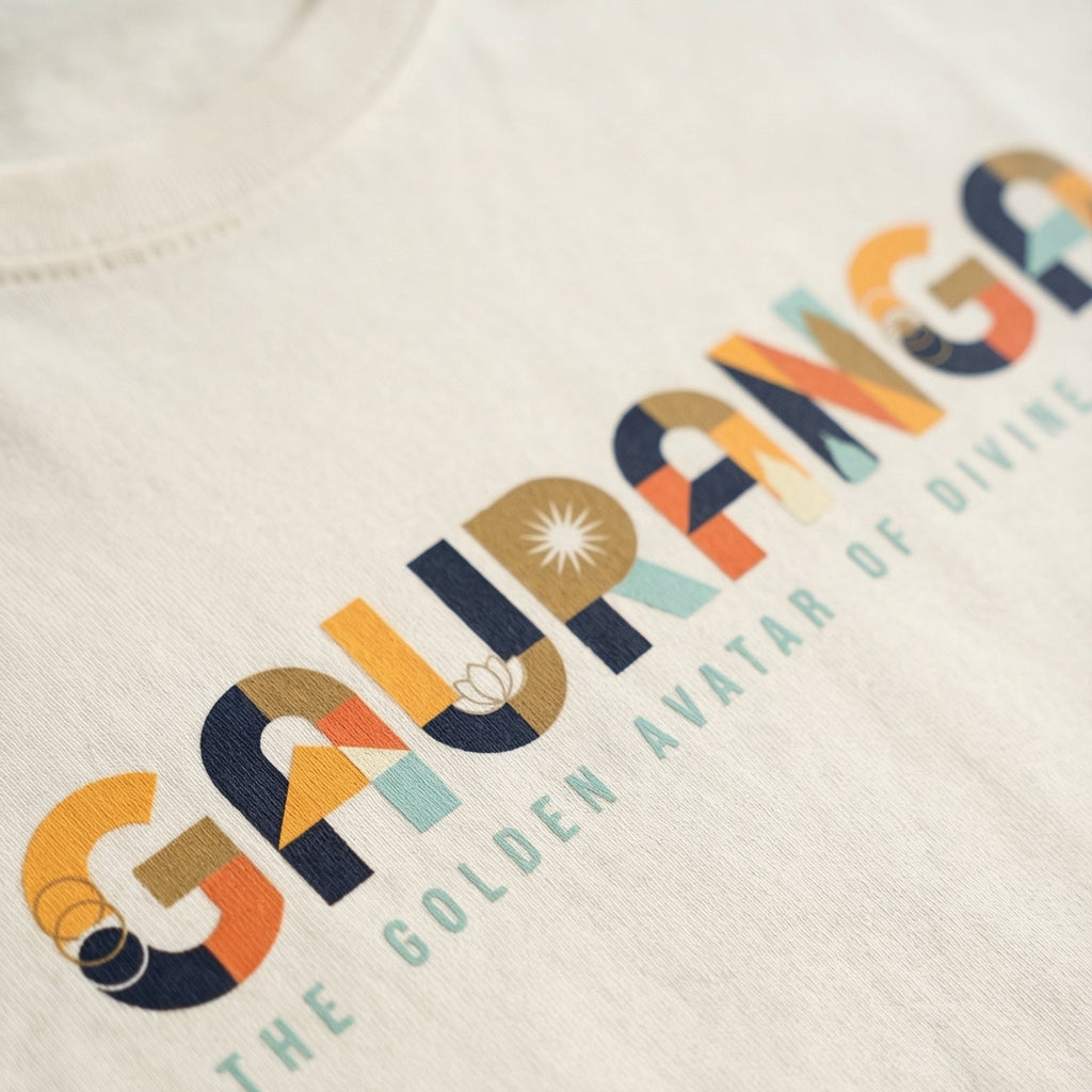 Beige t-shirt with colorful 'GALOPANG' logo and text on a plain background