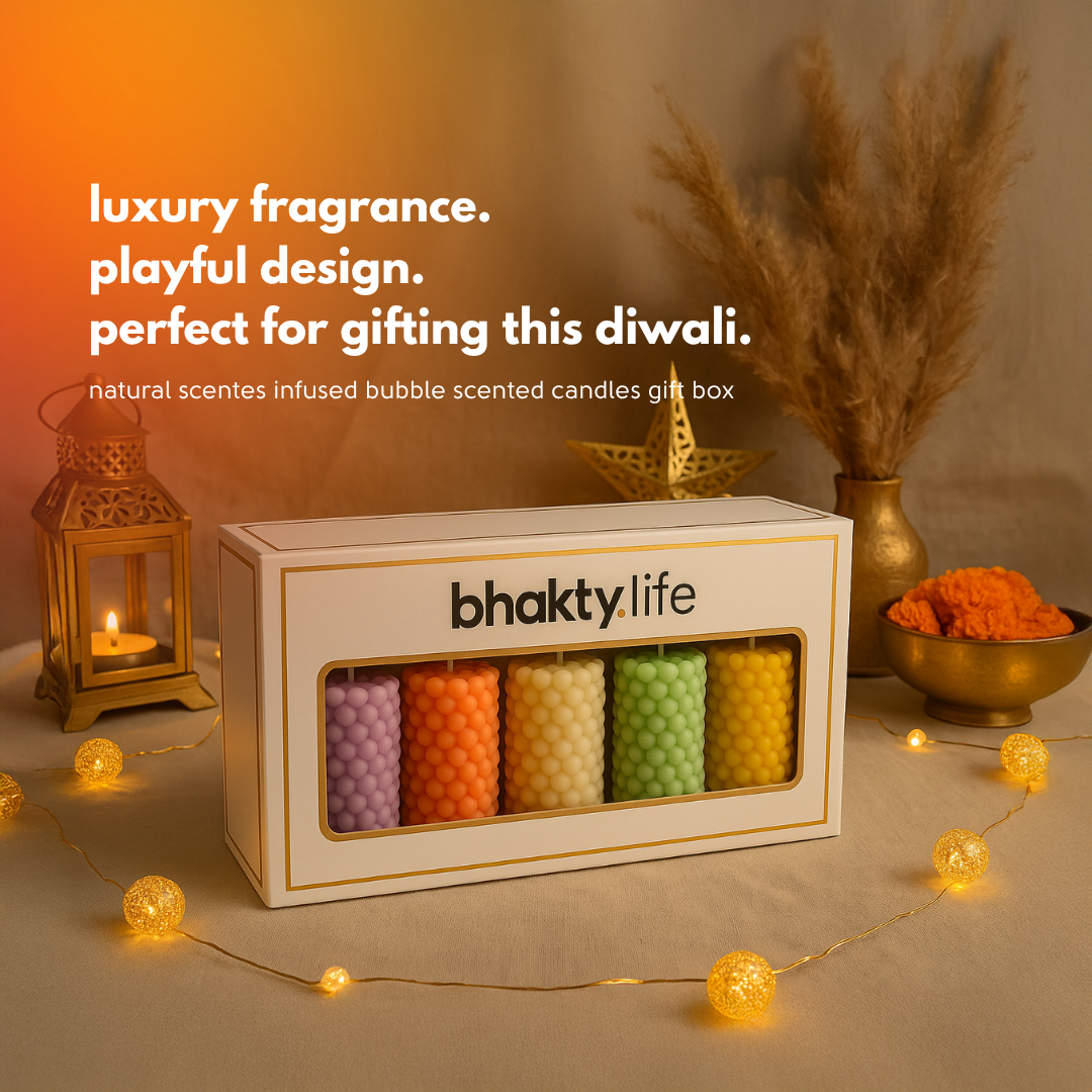 Sacred Cylindrical Bubble Scented Candle – Bhakty.Store Designer Diwali Candle
