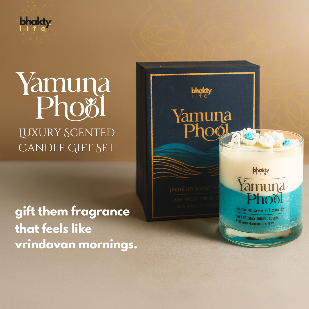 Luxury Glass Jar Scented Candle (Yamuna Phool)